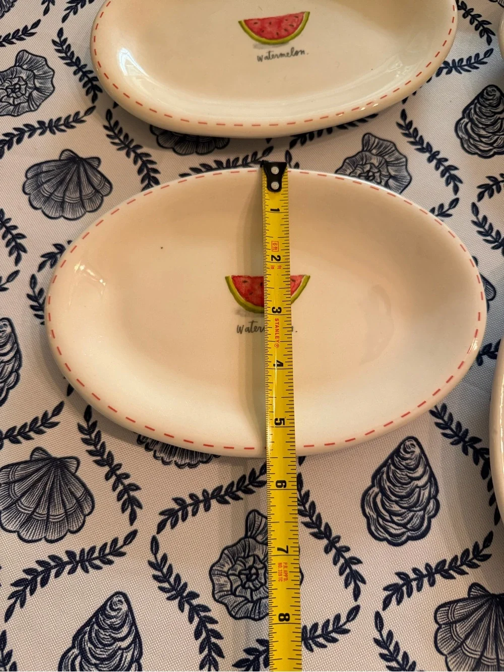 Rae Dunn Watermelon Ceramic Serving Platter Oval Plate Dish Set Napkin Holder